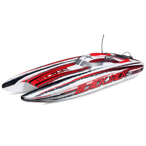 ProBoat Blackjack 42" 8S Brushless Catamaran RTR: (White/Red) PRB08043T2