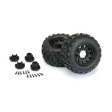 1/10 Badlands MX28 Fr/Rr 2.8" MT Tires Mounted 12mm Blk Raid (2)