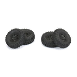 1/24 Hyrax Front/Rear 1.0" Tires Mounted 7mm Black Impulse (4): SCX24