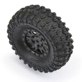 1/24 Hyrax Front/Rear 1.0" Tires Mounted 7mm Black Impulse (4): SCX24