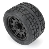 1/8 Menace HP BELTED Fr/Rr 3.8" MT Tires Mounted 17mm Black Raid (2)