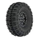 1/24 Trencher F/R 1.0" Tires Mounted 7mm Black Impulse (4): SCX24