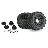 1/10 Masher Front/Rear 2.8" MT Tires Mounted 12mm Blk Raid (2)