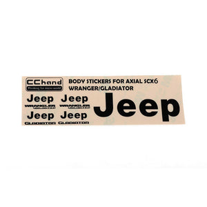 1/6 Black Metal Logo Decal Sheet: Axial SCX6 Wrangler