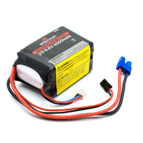 6.6V 4000mAh 2S LiFe Receiver Battery: Universal Receiver, EC3