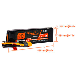 11.1V 3200mAh 3S 30C Smart G2 LiPo Battery: IC3