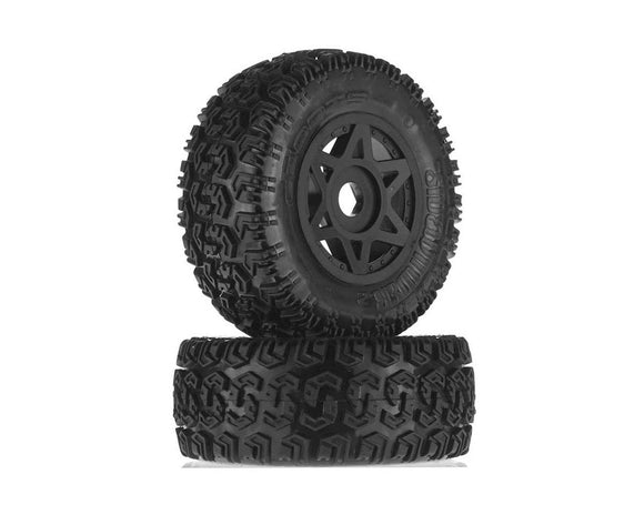 Arrma DBOOTS 'SIDEWINDER 2 SC 6S' TYRE SET GLUED (BLACK) (2PCS) #AR550003