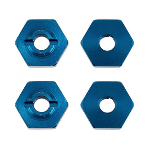 Team Associated - Factory Team 1:14 Wheel Hexes, Blue Aluminum, for Reflex