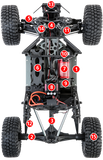 Losi Super Rock Rey: 1/6 4wd RTR AVC RockRacer-BajaDesigns