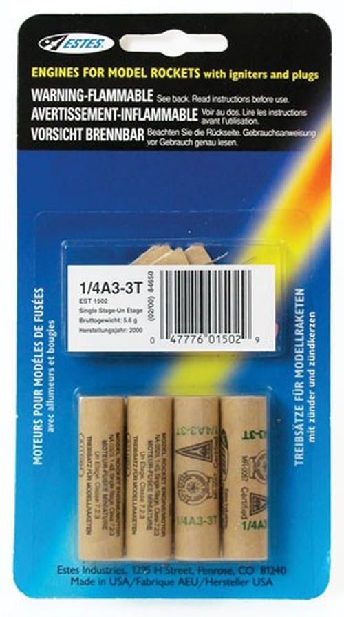 1/4A3-3T Model Rocket Engines (4pk)