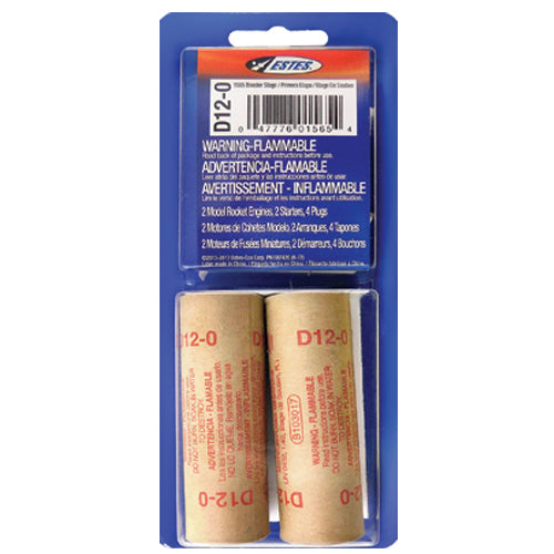 D12-0 Model Rocket Engines (2pk)