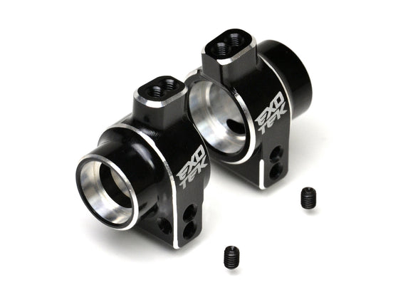 22S Rear HD Hub Set, (1pr) 7075 Black and Silver