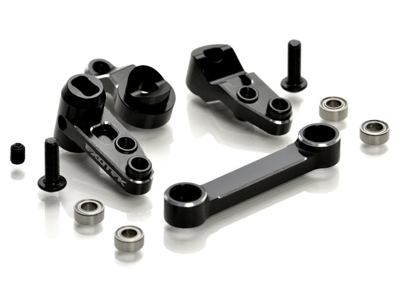 22S HD Steering Set, Full Bearing Style, 7075 Black