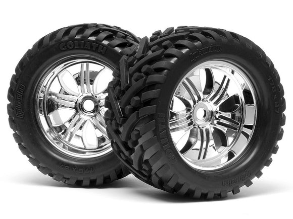 Mounted Goliath Tire 178X97mm On Tremor Wheel Chrome -