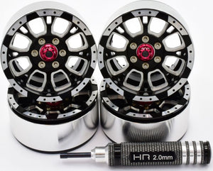 Aluminum Billet 1.9 Beadlock Wheels w/12mm Hex (C-Style), 4