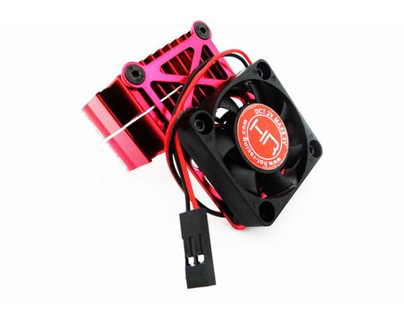 Clip-On Two-Piece Motor Heat Sink w/ Fan, Red