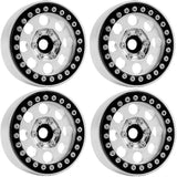 B2 Aluminum 1.9 Beadlock Wheels 9mm Hubs, Silver, for