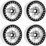 B4 Aluminum 1.9 Beadlock Wheels, 9mm Hubs, Silver, for