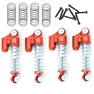 Aluminum Threaded Mini/Micro Shocks, Axial SCX24 F/R Red