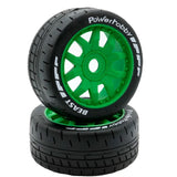 1/8 GT Beast Belted Mounted Tires 17mm Soft Green Wheels