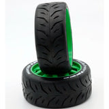 1/8 GT Phantom Belted Mounted Tires 17mm Medium Green Wheels