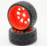 1/8 GT Phantom Belted Mounted Tires 17mm Medium Orange