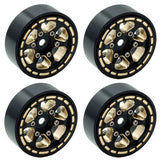 1.0" Black Brass Beadlock Crawler Wheels, for 1/24 Axial