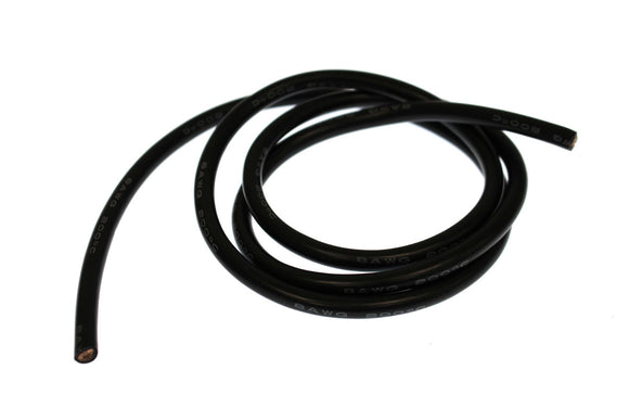 8 Gauge Silicone Wire, 3' Black