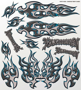 Diamond Fiber Flames Large Decal